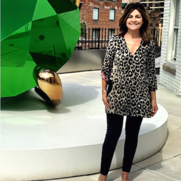 Lisa Perry x Schumacher White & Black Textured Animal Print Mod Style Tunic - Picture 15 of 15